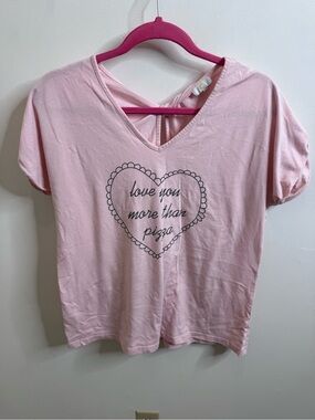 Charming Charlie Pink V-Neck Graphic Tee